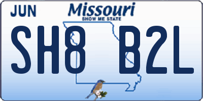 MO license plate SH8B2L