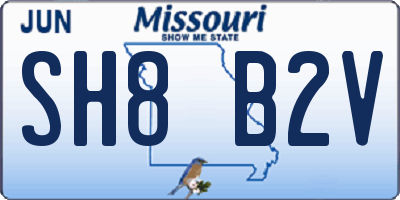 MO license plate SH8B2V