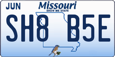 MO license plate SH8B5E