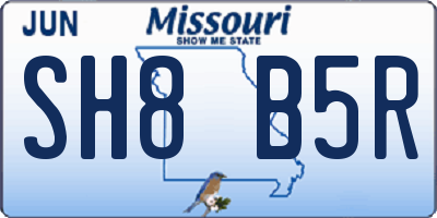 MO license plate SH8B5R