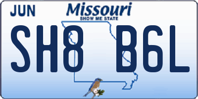 MO license plate SH8B6L