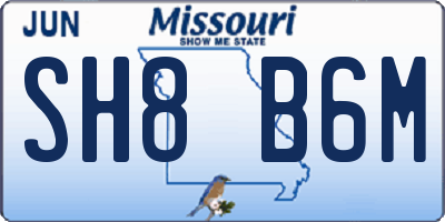 MO license plate SH8B6M