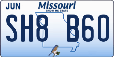 MO license plate SH8B6O