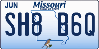 MO license plate SH8B6Q