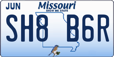 MO license plate SH8B6R