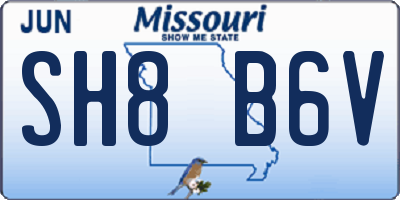 MO license plate SH8B6V