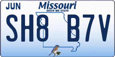 MO license plate SH8B7V