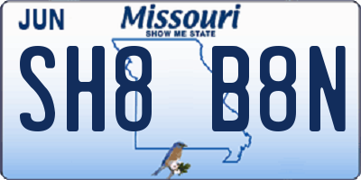 MO license plate SH8B8N