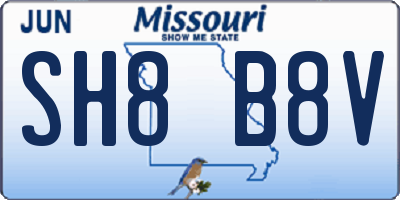 MO license plate SH8B8V