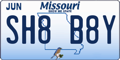 MO license plate SH8B8Y