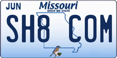 MO license plate SH8C0M