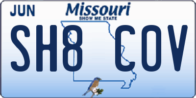 MO license plate SH8C0V