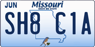 MO license plate SH8C1A