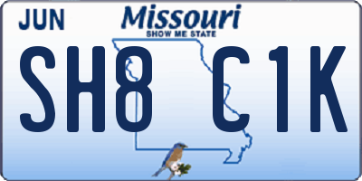 MO license plate SH8C1K