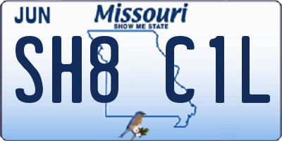 MO license plate SH8C1L