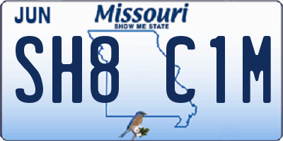 MO license plate SH8C1M