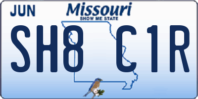 MO license plate SH8C1R