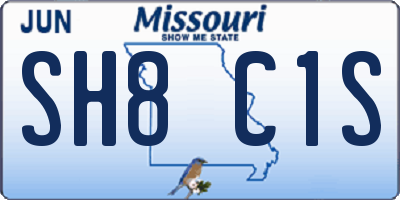 MO license plate SH8C1S