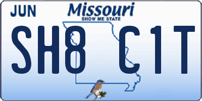 MO license plate SH8C1T