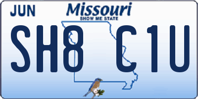 MO license plate SH8C1U