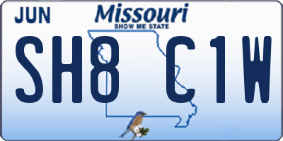 MO license plate SH8C1W
