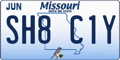MO license plate SH8C1Y