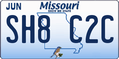 MO license plate SH8C2C