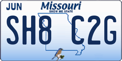 MO license plate SH8C2G
