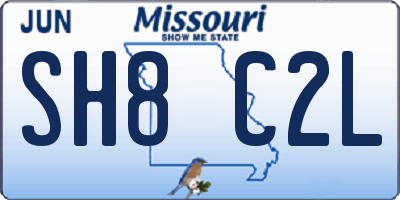 MO license plate SH8C2L
