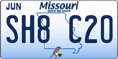 MO license plate SH8C2O