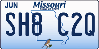 MO license plate SH8C2Q