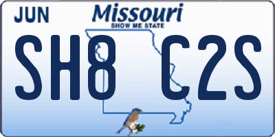 MO license plate SH8C2S