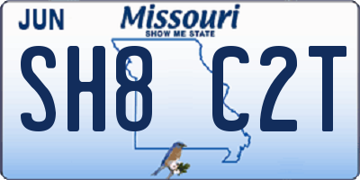 MO license plate SH8C2T
