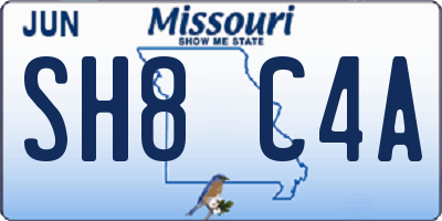 MO license plate SH8C4A