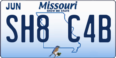 MO license plate SH8C4B