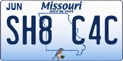 MO license plate SH8C4C