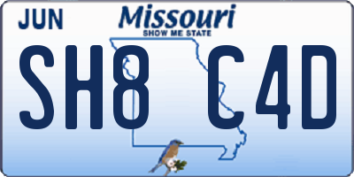 MO license plate SH8C4D
