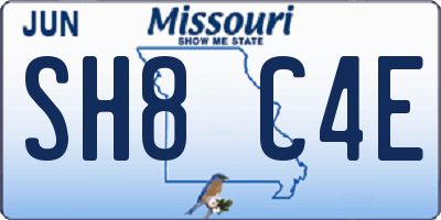MO license plate SH8C4E