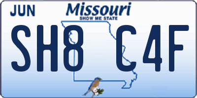 MO license plate SH8C4F