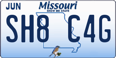 MO license plate SH8C4G