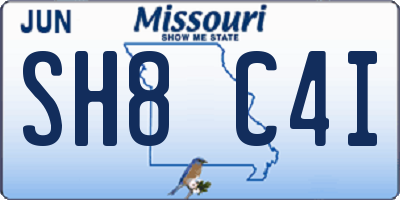 MO license plate SH8C4I