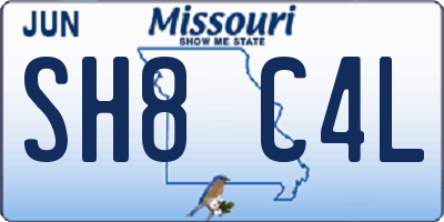 MO license plate SH8C4L