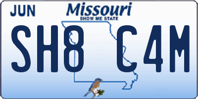 MO license plate SH8C4M