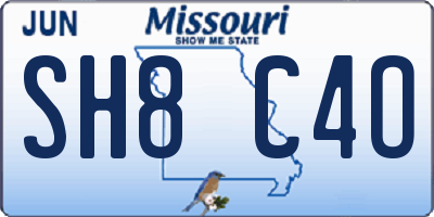 MO license plate SH8C4O