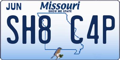 MO license plate SH8C4P