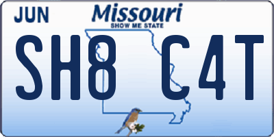 MO license plate SH8C4T