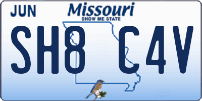 MO license plate SH8C4V