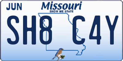 MO license plate SH8C4Y