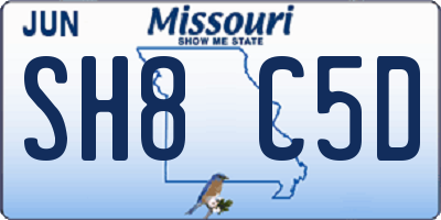 MO license plate SH8C5D