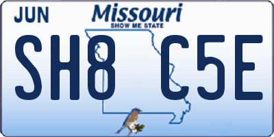 MO license plate SH8C5E